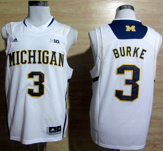 Cheap NCAA Adidas Michigan Wolverines 3 Trey Burke White College ...
